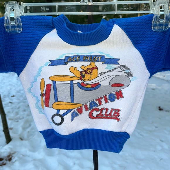 Disney Other - 80s Set of 3 Kids Baby Disney Pooh Aviation Pilot Snoopy Sweatshirts